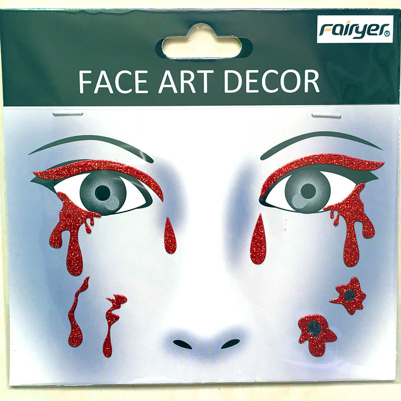 Halloween children adult red eye sticker face decoration sticker HW-EYE-009