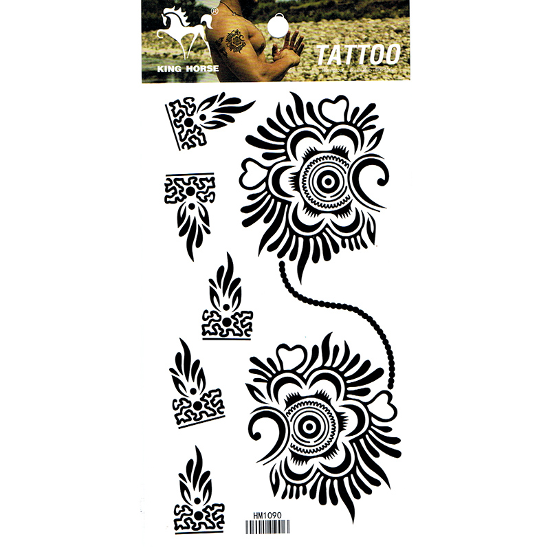 HM1090 waterproof Black temporary tattoo flower for men arm