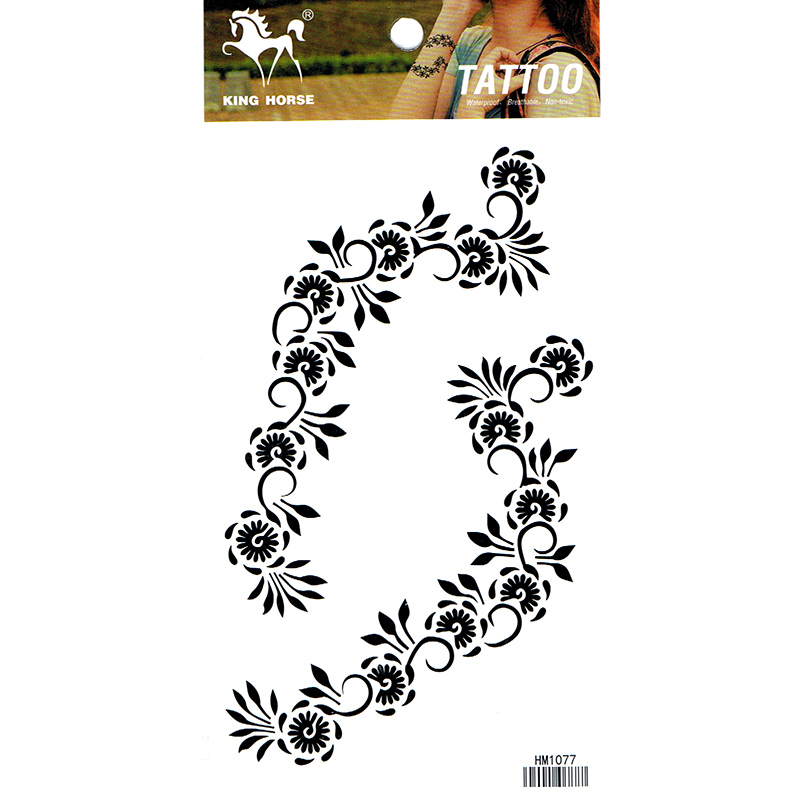 HM1077 arm tattoo sticker black temporary tattoo sticker