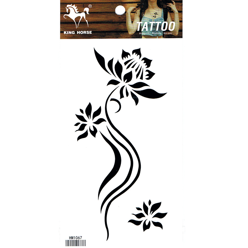 HM1067 Waterproof Temporary black flower arm tattoo sticker new fashion tattoo stciker