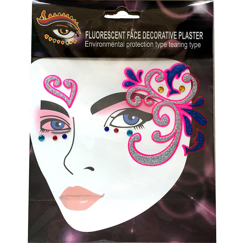 FST006 little birds dark pink Ladys party face decoration sticker