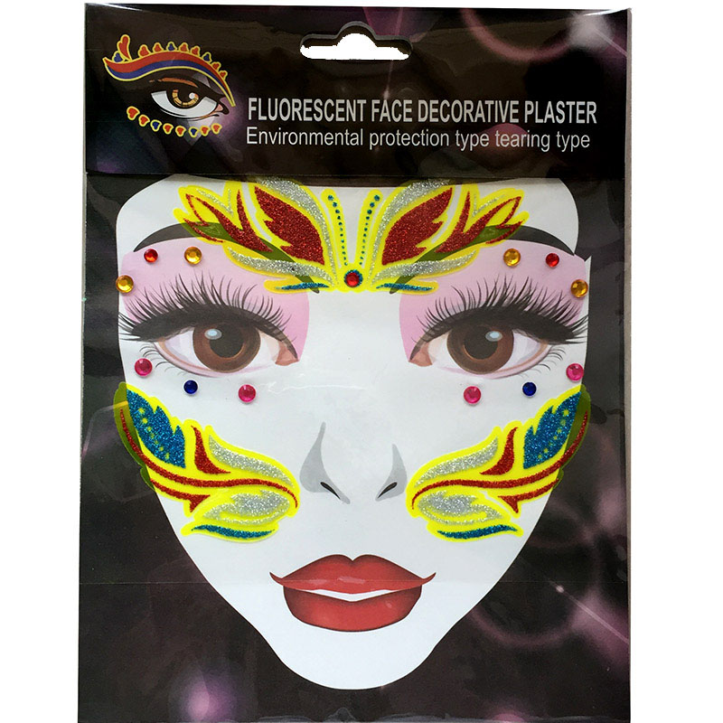 FST007 fashion glitter acrylic face tattoo diamond sticker