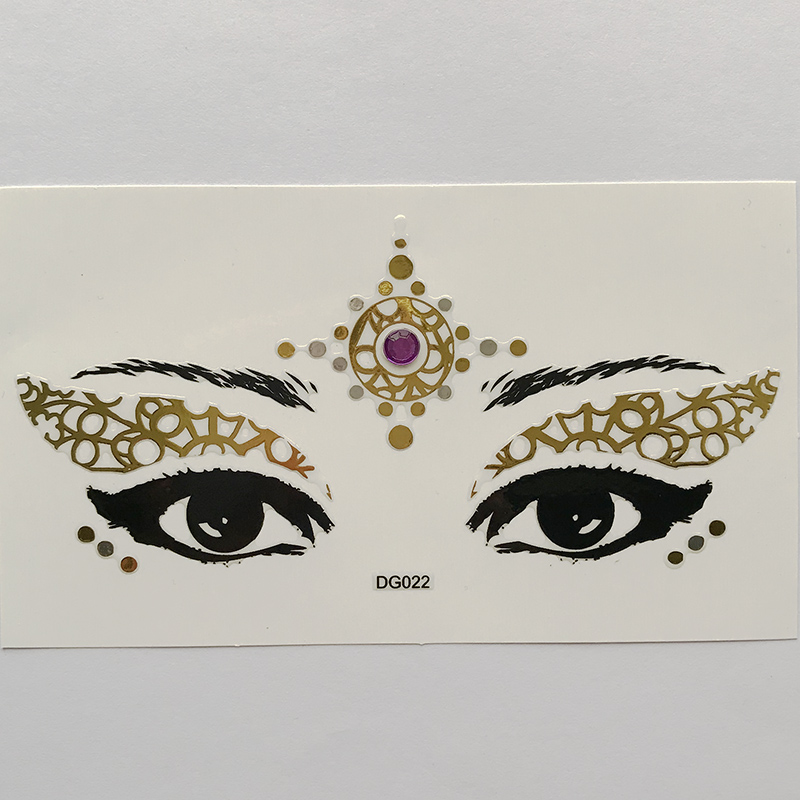 DG022 gold color face decoration sticker Face Jewels Rhinestones Adhesive Crystal Sexy Eyeshadow Gold Makeup Eye Sticker