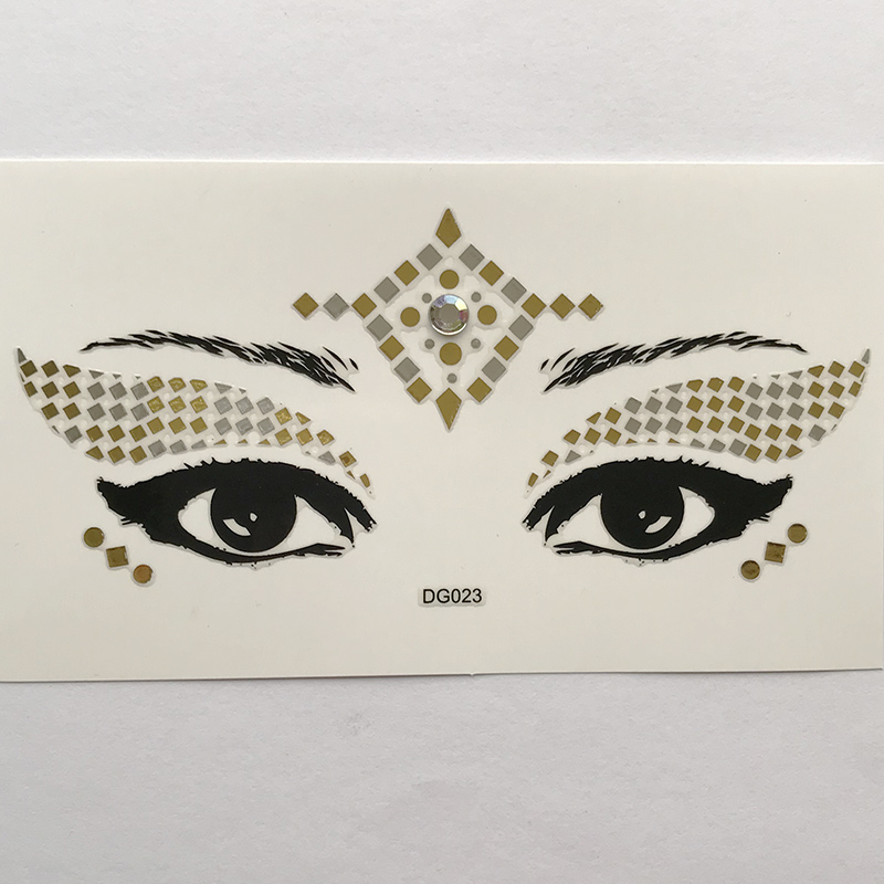 DG023 gold silver color face decoration sticker Face Jewels Rhinestones Adhesive Crystal Sexy Eyeshadow Gold Makeup Eye Sticker