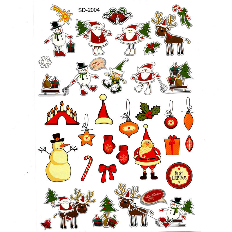 SD-2004 Temporary tattoo sticker Waterproof Temporary Tattoo sticker Merry Christmas Santa Claus deer candle snowman tree tatto flash tatoo fake-tattoo sticker