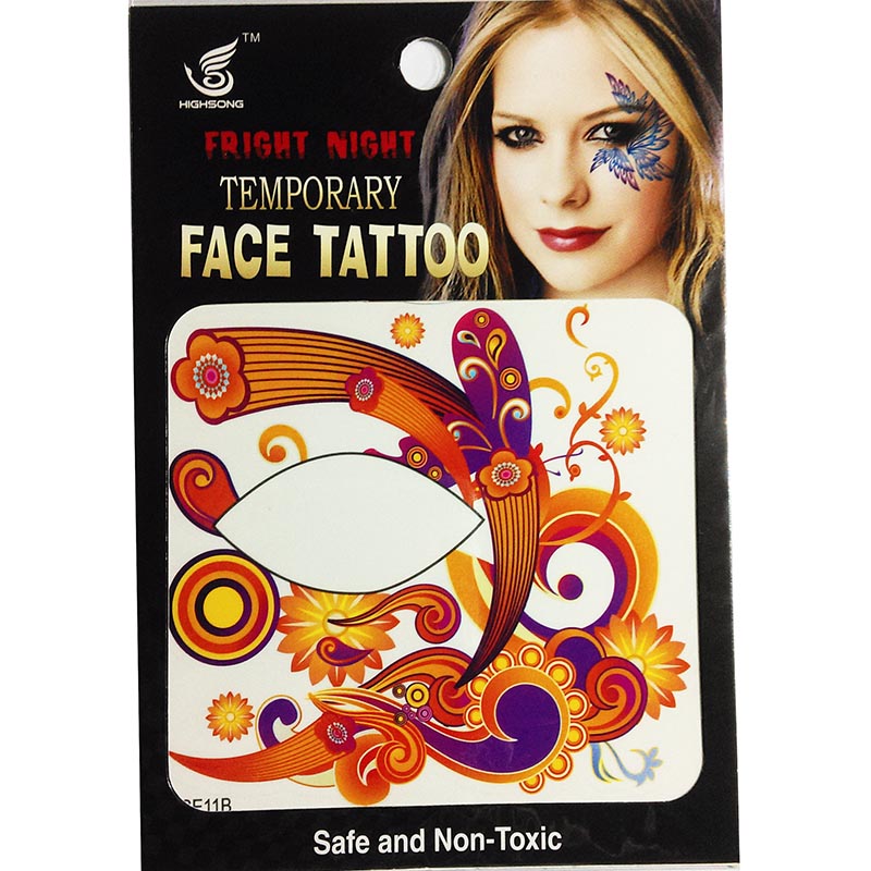 HSE11 8X8cm Night party special flower temporary single eye tattoo sticker