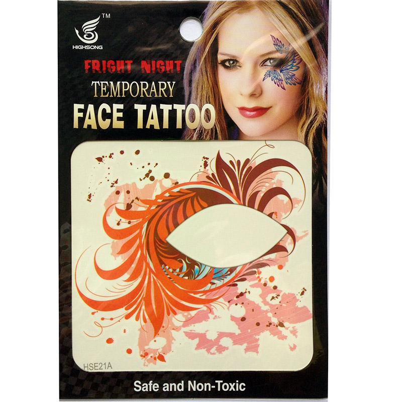 HSE21 8X8cm waterproof temporary eye tattoo sticker left and right eye shadower tattoo sticker