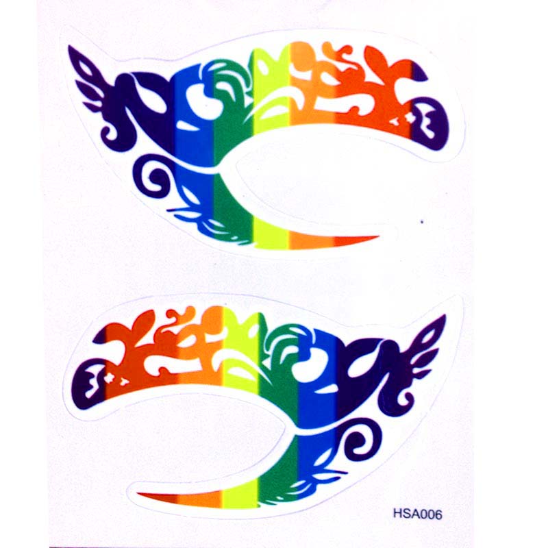 HSA006 younger girls Red blue green yellow temporary eye tattoo sticker