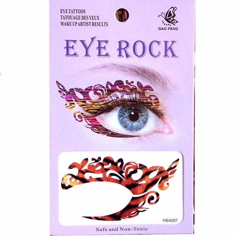 HSA007 Lady's party Tiger pattern left and right eye temporary tattoo sticker