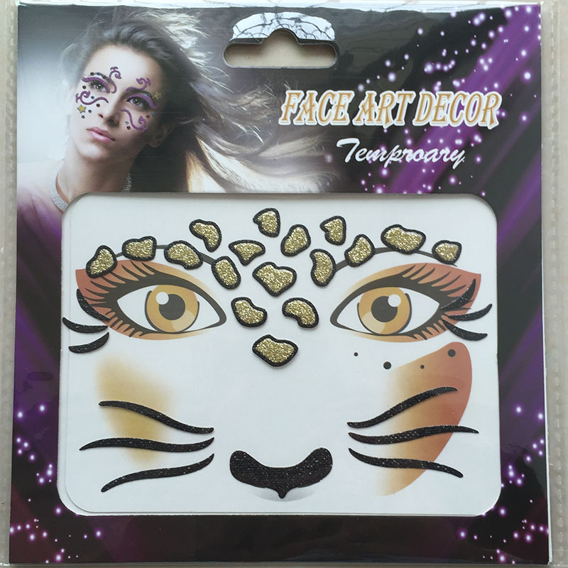 FST-07 Wholesales Face Decoration Pattern Of Cat Face Sticker