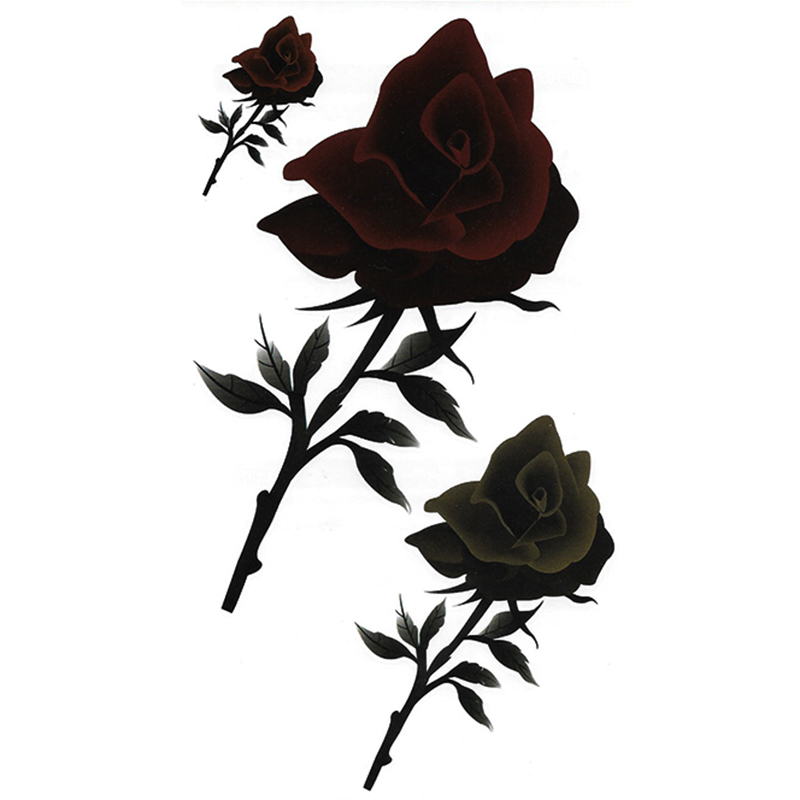 HM014 Temporary Rose flower tattoo sticker
