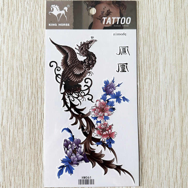 HM061 Phoenix Peony arm tattoo body art tattoo sticker