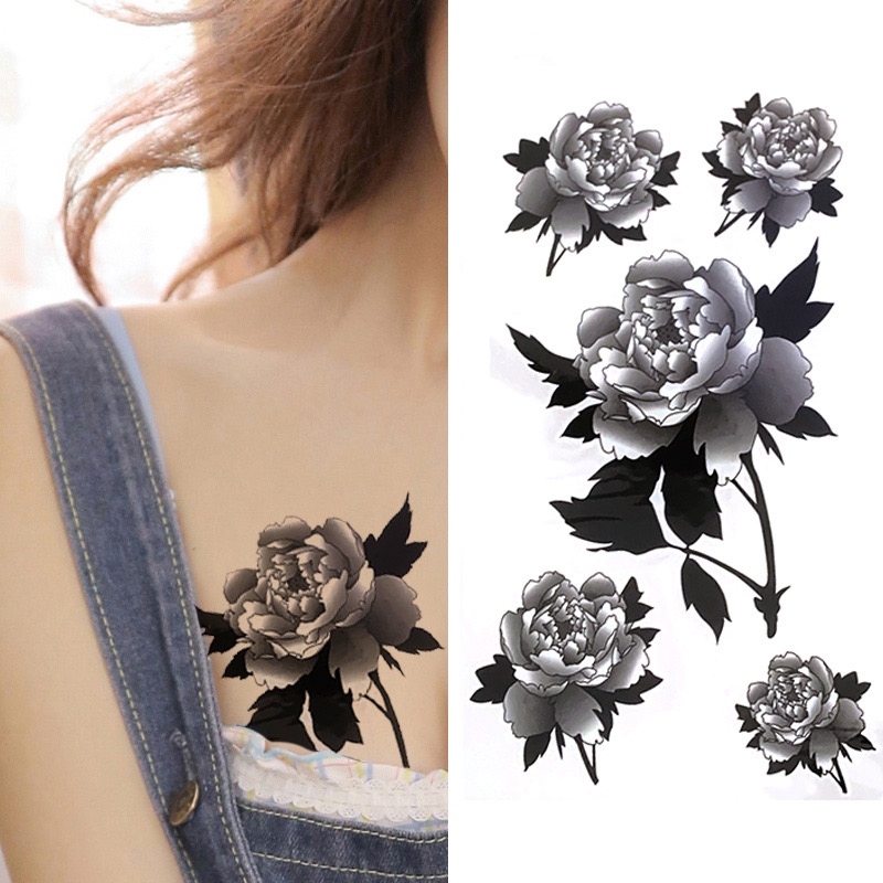 HM161 Rose flower temporary tattoo sticker