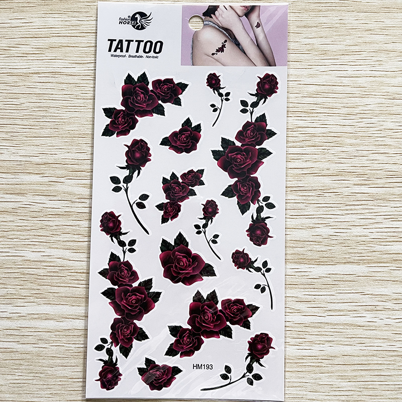 HM193 Temorary rose tattoo stickers