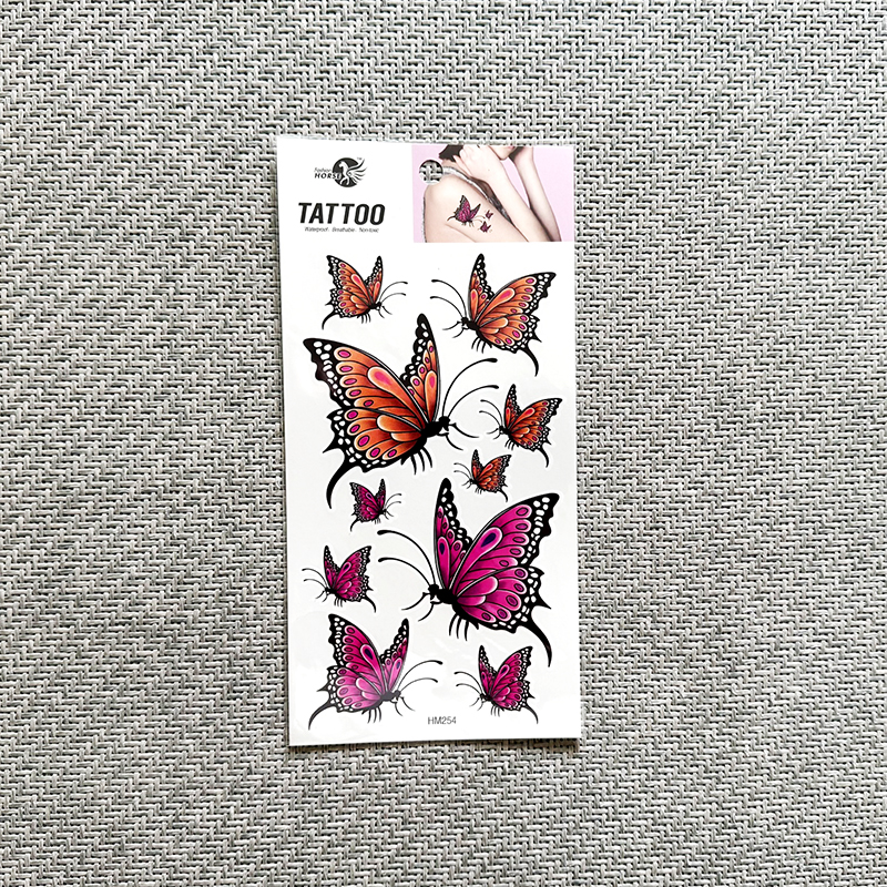 HM254 Temporary Butterfly tattoo sticker of Fashion horse brand