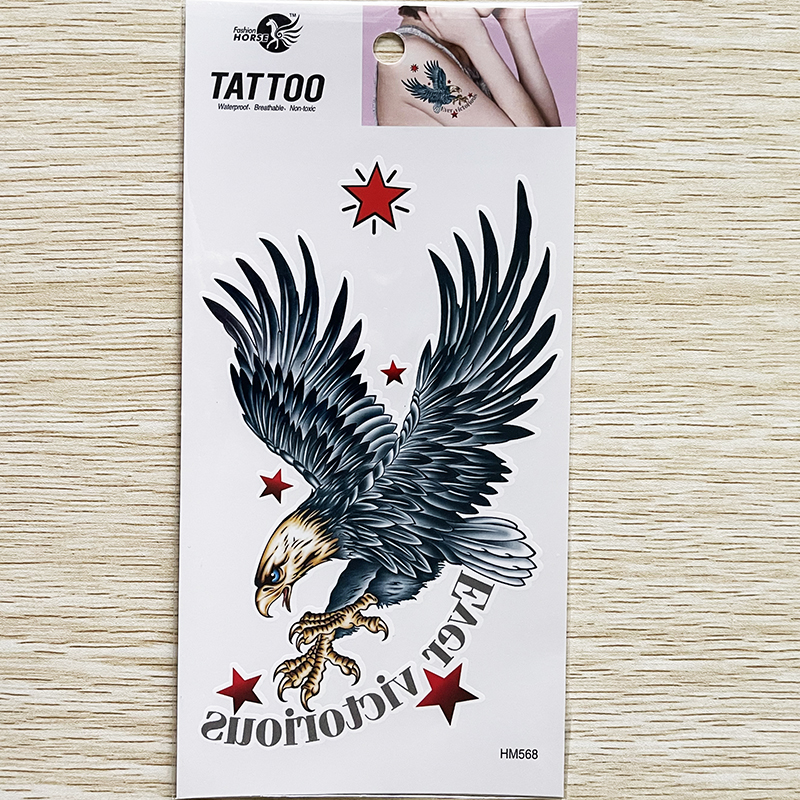 HM568 Waterproof Temporary Eagle Tattoo Sticker for men of Chest