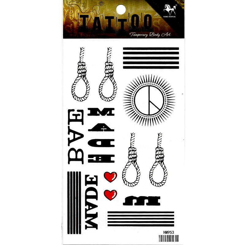 HM953 body and girls Waterproof new fashion black color tattoo sticker