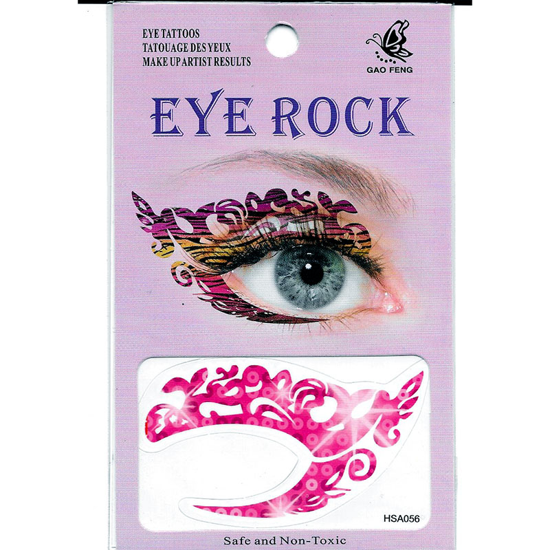 HSA056 waterproof bight pink waterprint temporary eye tattoo sticker