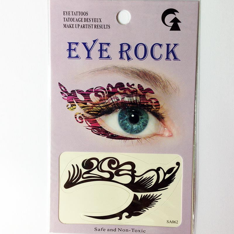 HSA062 Black color temporary eye tattoo sticker