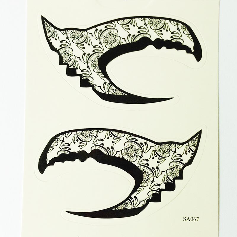 HSA067 2019 new fashion flower pattern black temporary eye tattoo sticker