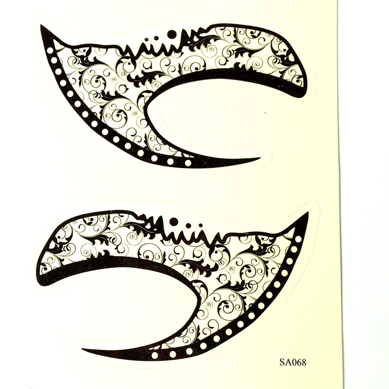 HSA068 waterproof black flower temporary eye tattoo sticker