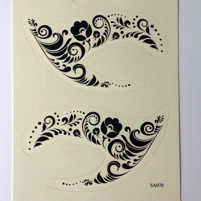 HSA070 safety and Non-toxic waterprooft temporary black eye tattoo sticker