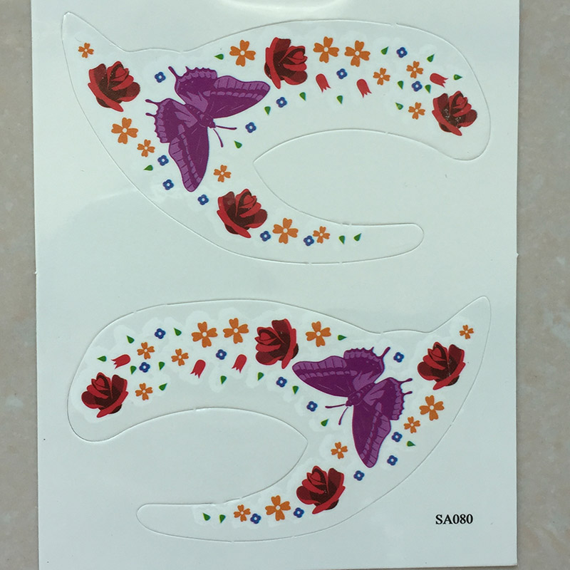 HSA080 Butterfly and flower left and right temporary eye tattoo sticker