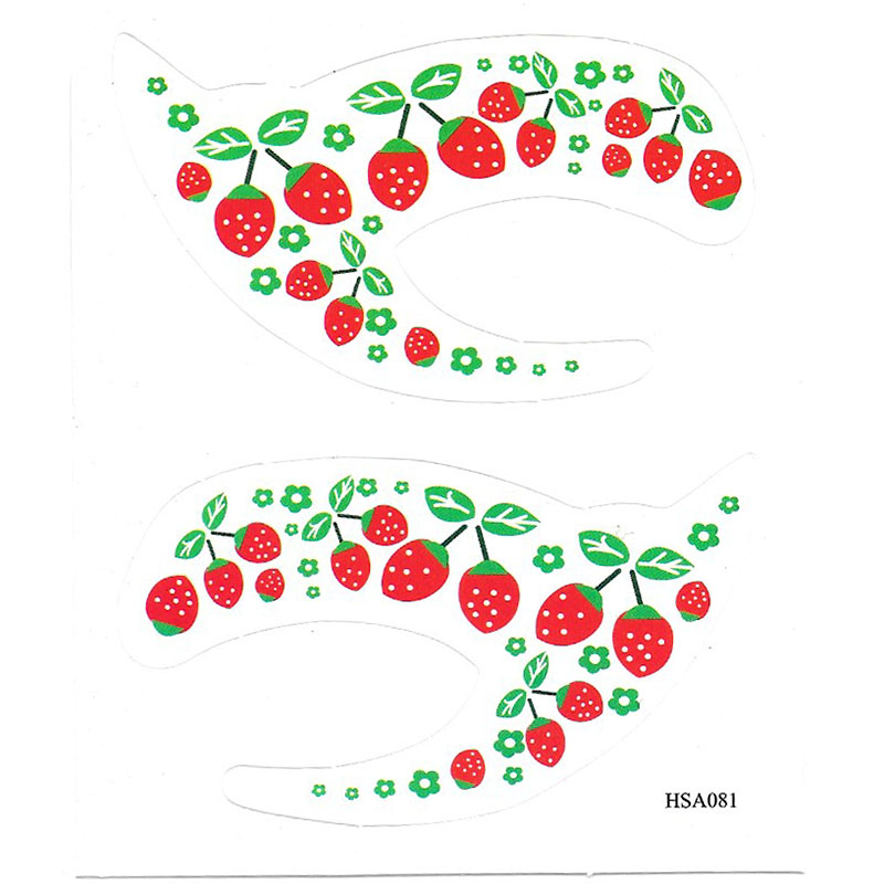 HSA081 left and right color Strawberry temporary eye tattoo sticker
