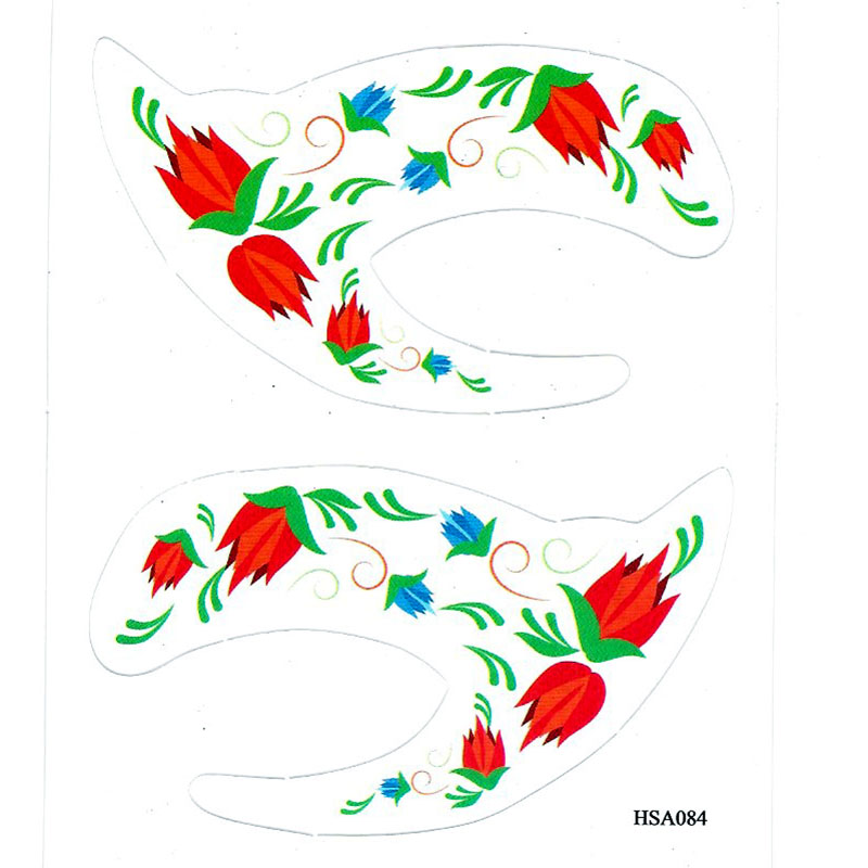 HSA084 green leaf red flower temporary eye tatttoo sticker