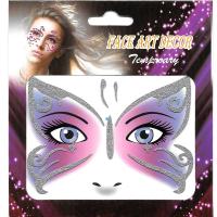FST-11 Silver Butterfly face decoration sticker