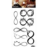 HM1103 seven pieces black eight body tattoo sticker waterproof tempoary tattoo