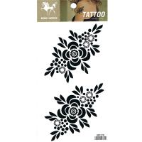 HM1078 Flower temporary tattoos for women black tattoo sticker