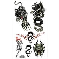 HM049 King horse brand temporary Tiger dragon tattoo sticker
