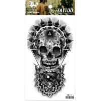HM1131 Grey skull arm tattoo sticker for men