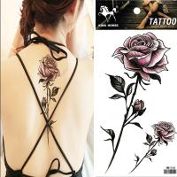 HM1144 big with small purple rose flower temporary tatttoo sticker