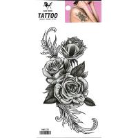 HM1220 new fashion King horse brand waterproof temporary black Flower arm tattoo sticker fake tattoo