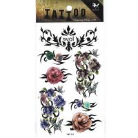 HM154 rose flower butterfly ladies temporary tattoo sticker