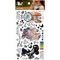 HM815 Unicorn black butterfly fish dream catcher music symbol girl wrist ankle tattoo sticker