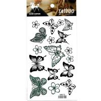 HM870 Ten butterfly seven flower tattoo sticker