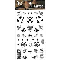 HM916 Arrow heart shaped bow eye diamond mini pattern tattoo sticker