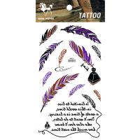 HM960 New fashion plume(feather) and english text body art tattoo sticker
