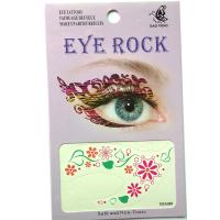 HSA089 green leaf red flower waterproof temporary eye tatttoo sticker